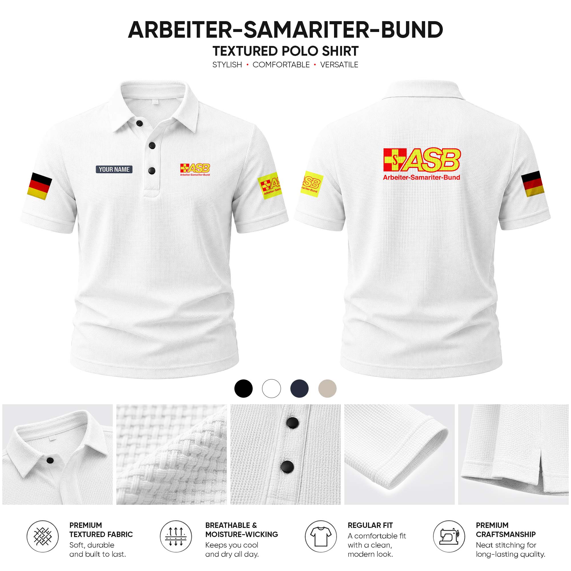 Arbeiter Samariter Bund  customize Casual Short Sleeved Bone Flower Solid Color
